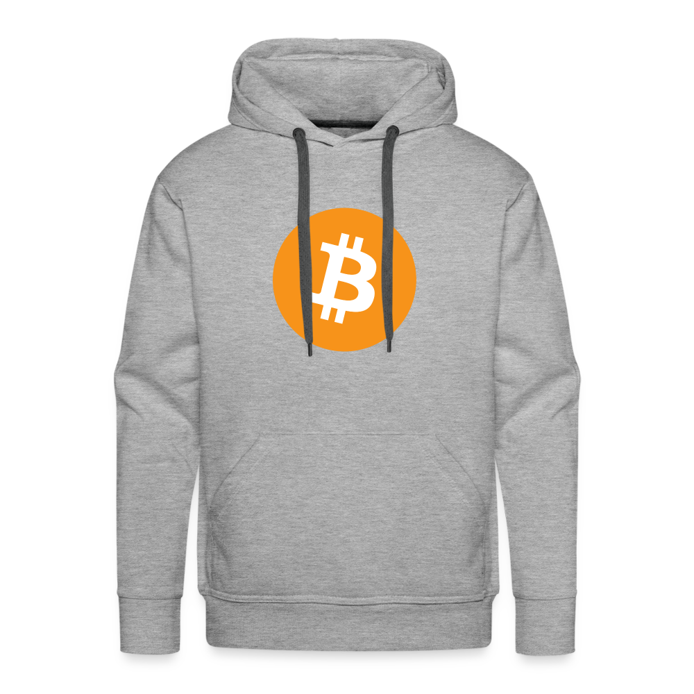 Männer Hoodie Bitcoin orange - Grau meliert