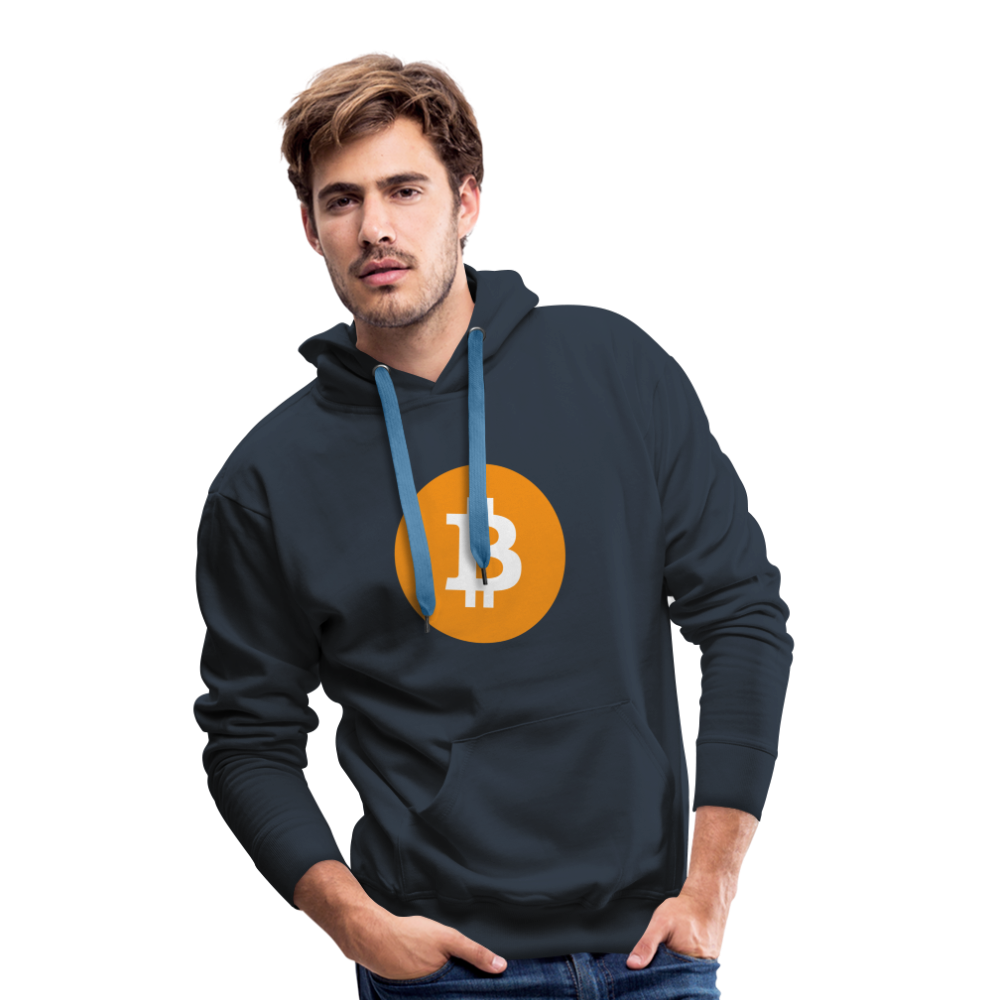 Männer Hoodie Bitcoin orange - Navy