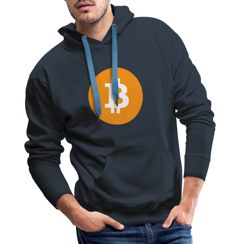 Männer Hoodie Bitcoin orange - Navy
