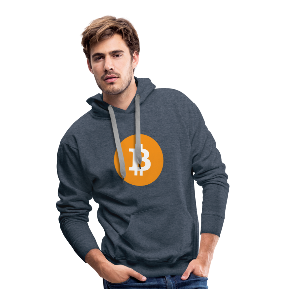 Männer Hoodie Bitcoin orange - Jeansblau