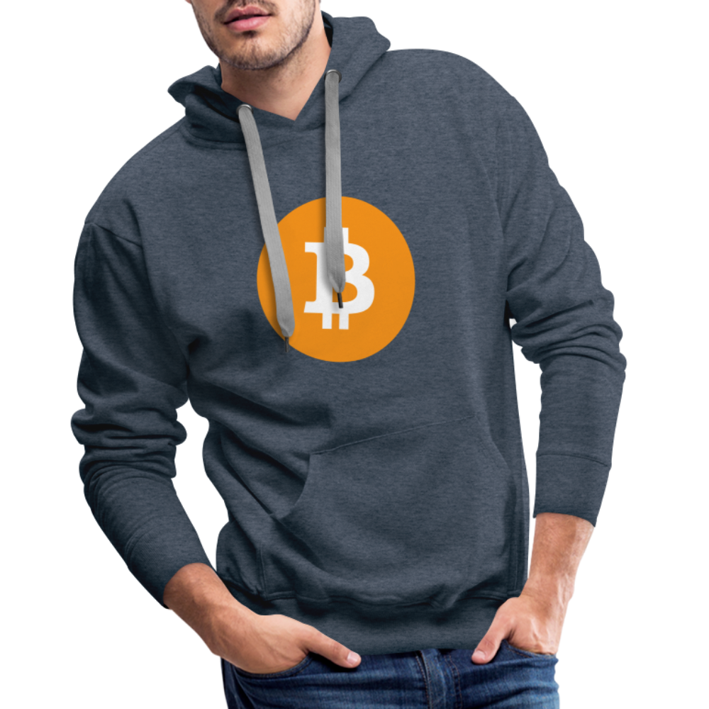 Männer Hoodie Bitcoin orange - Jeansblau