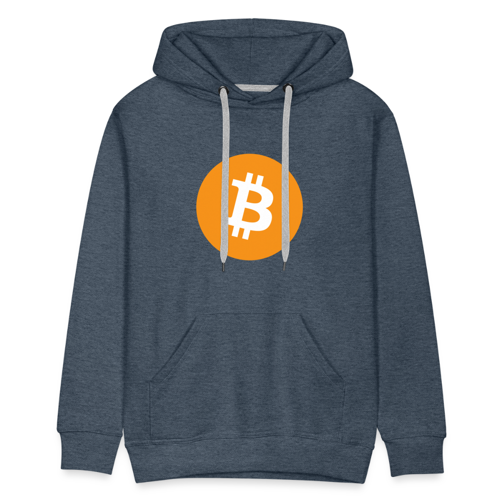 Männer Hoodie Bitcoin orange - Jeansblau