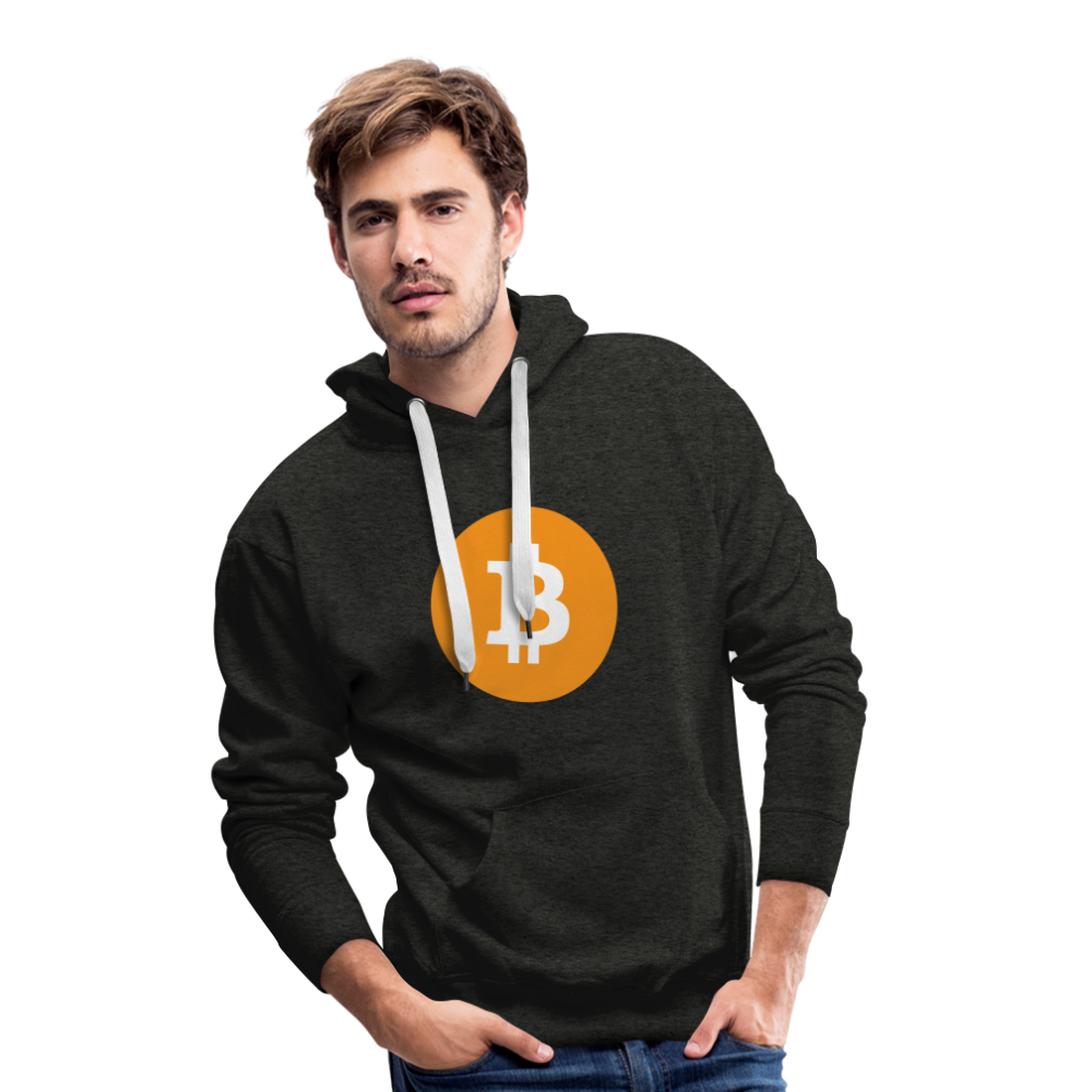 Männer Hoodie Bitcoin orange - Anthrazit