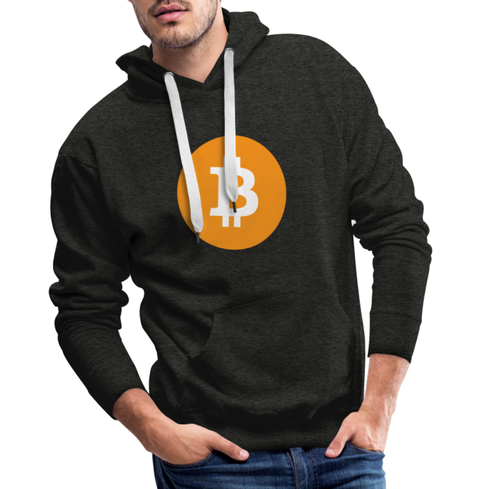 Männer Hoodie Bitcoin orange - Anthrazit