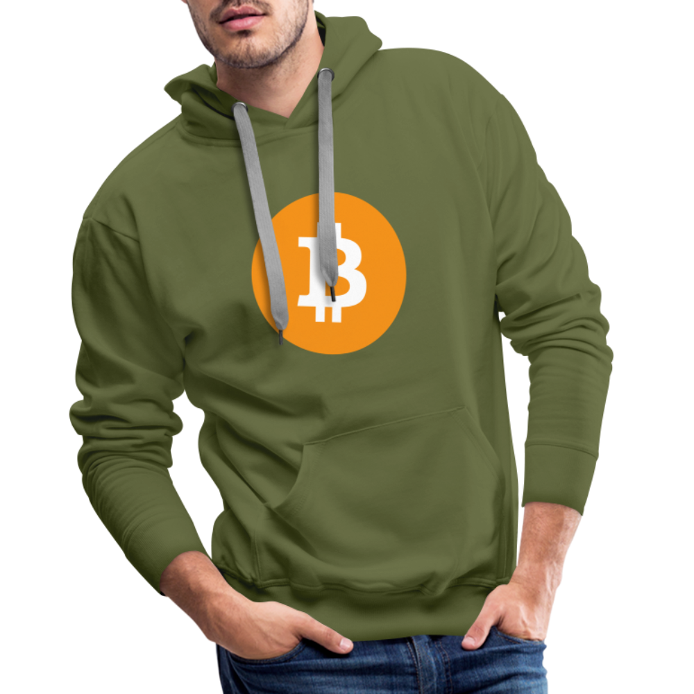Männer Hoodie Bitcoin orange - Olivgrün