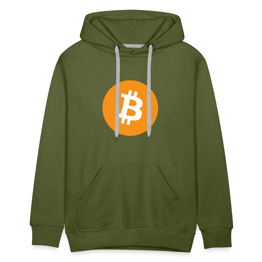 Männer Hoodie Bitcoin orange - Olivgrün