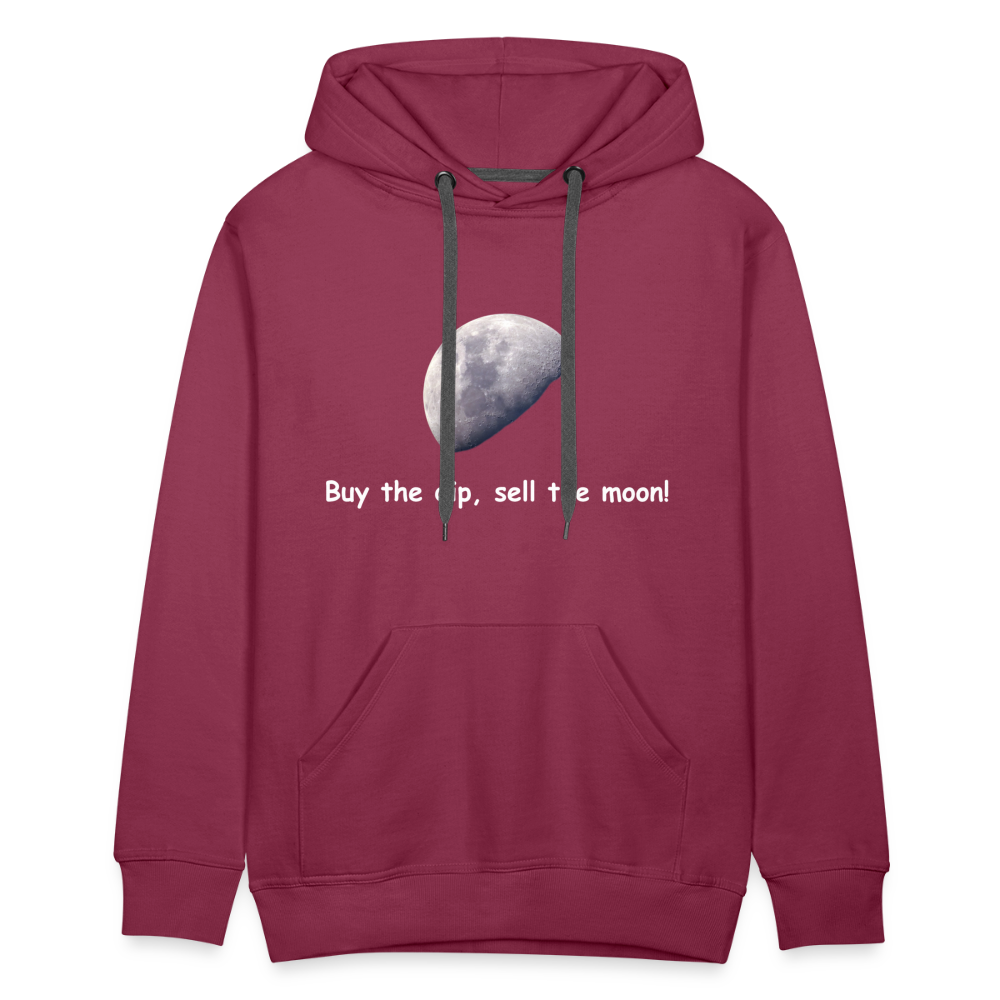 Männer Hoodie "Buy the dip, sell the moon!" - Bordeaux
