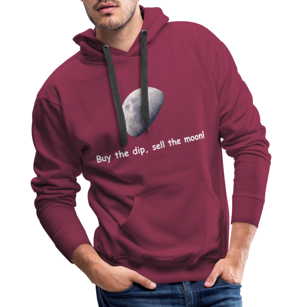 Männer Hoodie "Buy the dip, sell the moon!" - Bordeaux