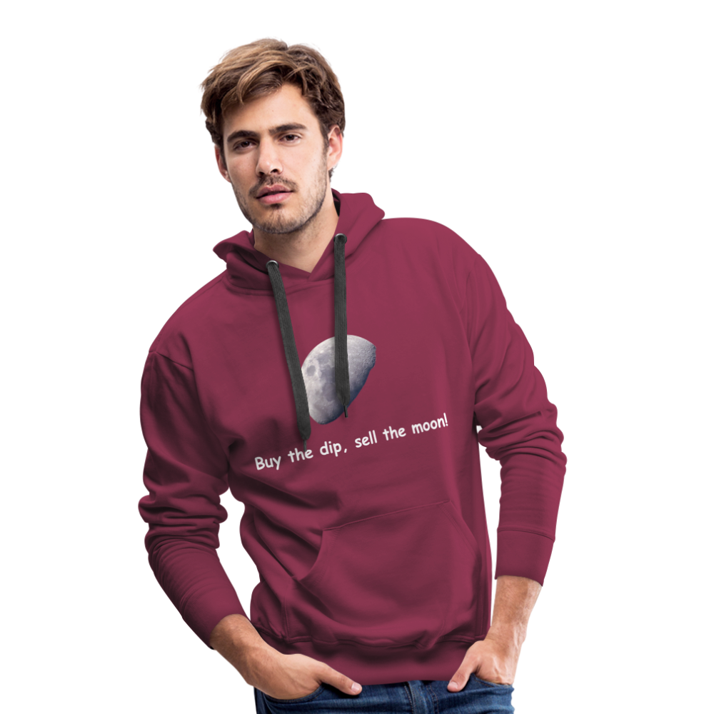 Männer Hoodie "Buy the dip, sell the moon!" - Bordeaux