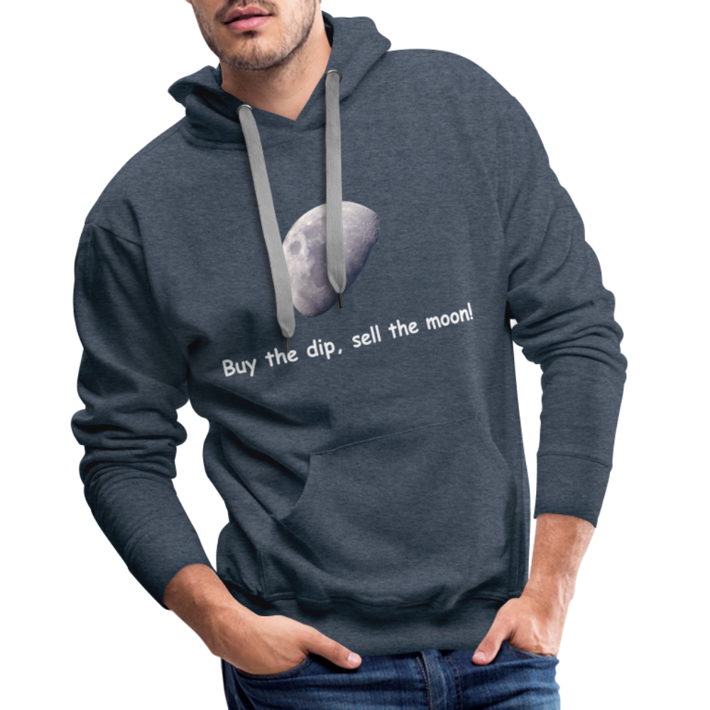 Männer Hoodie "Buy the dip, sell the moon!" - Jeansblau