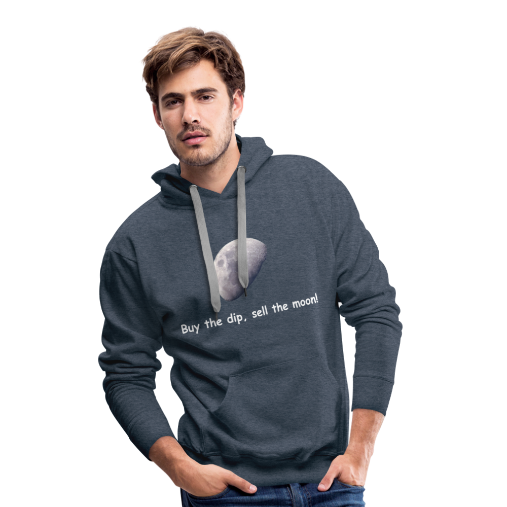 Männer Hoodie "Buy the dip, sell the moon!" - Jeansblau