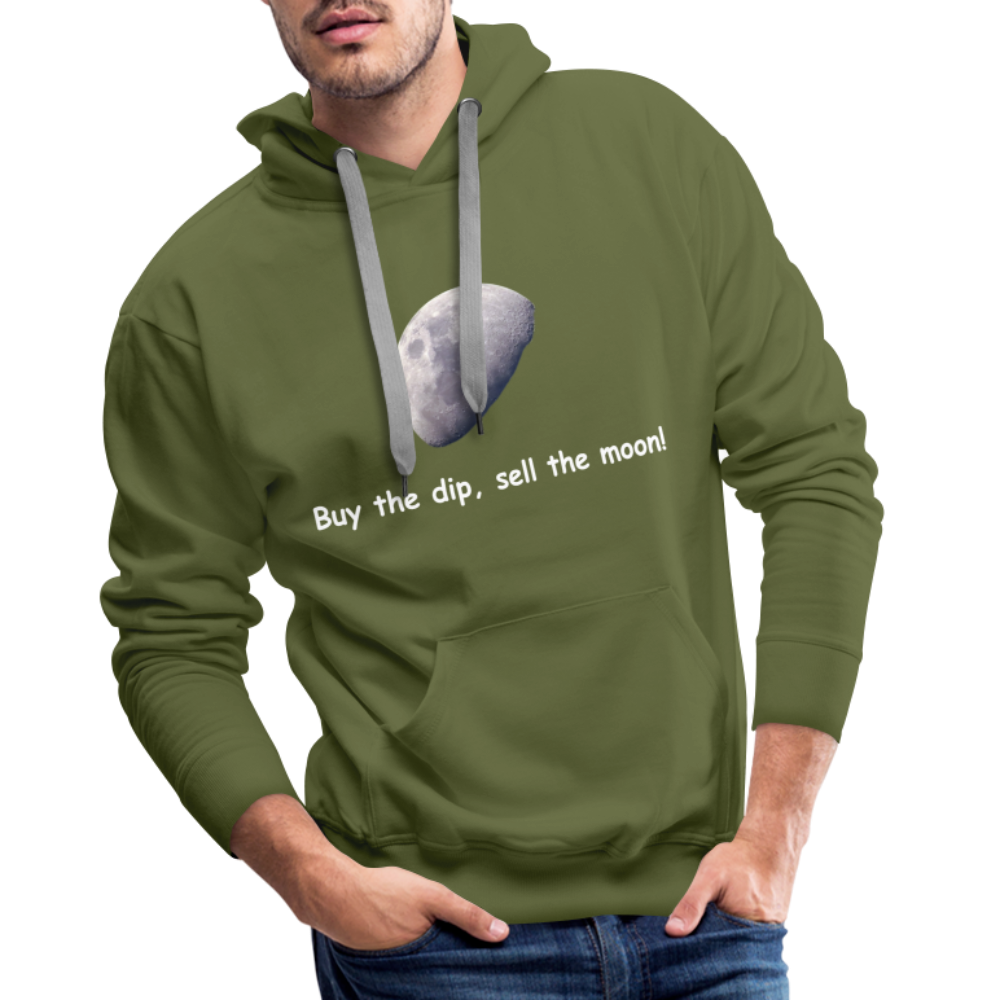 Männer Hoodie "Buy the dip, sell the moon!" - Olivgrün