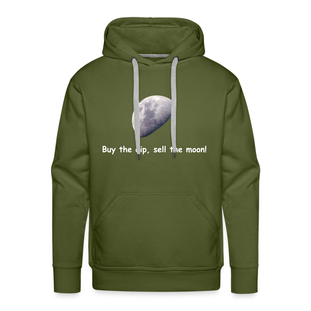 Männer Hoodie "Buy the dip, sell the moon!" - Olivgrün