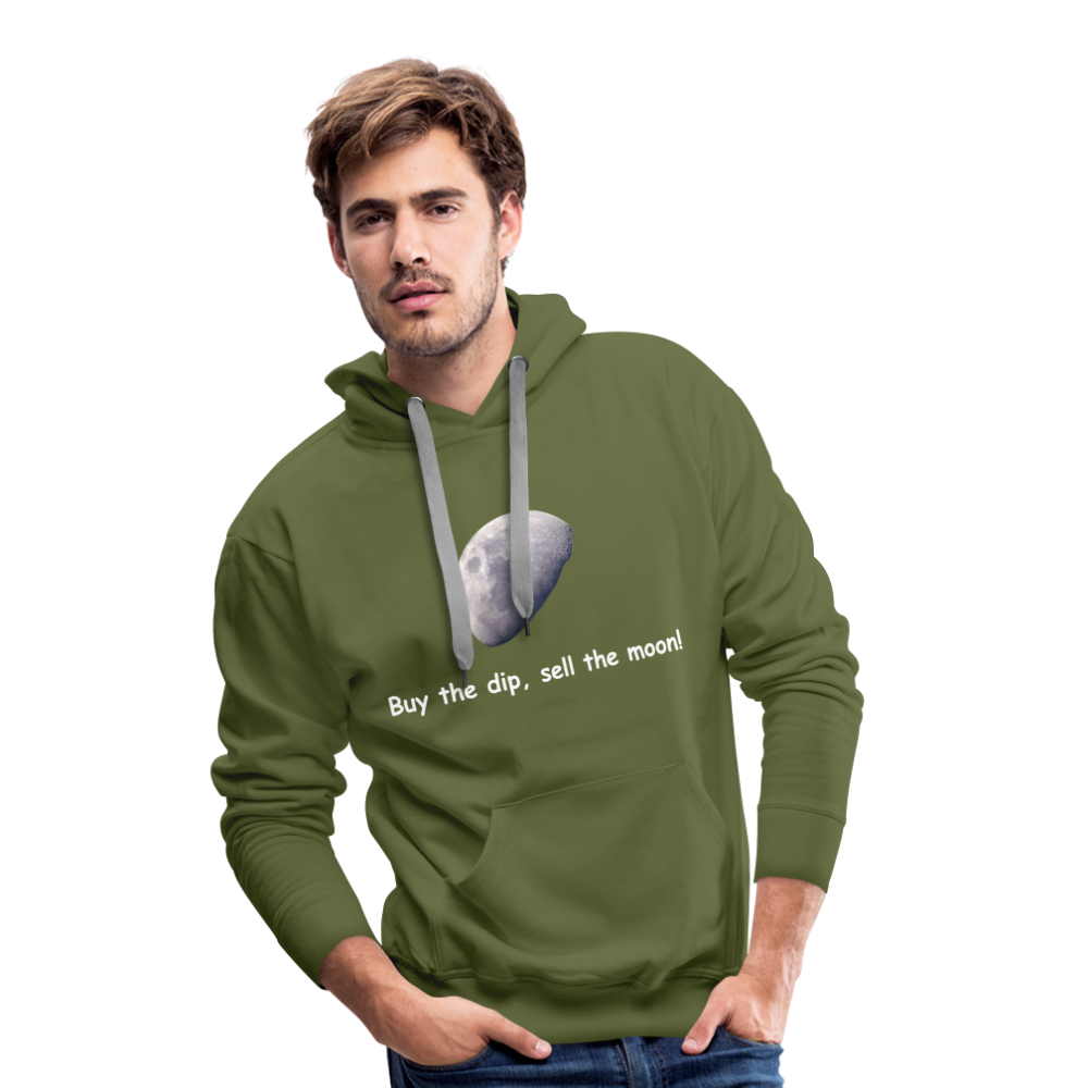 Männer Hoodie "Buy the dip, sell the moon!" - Olivgrün