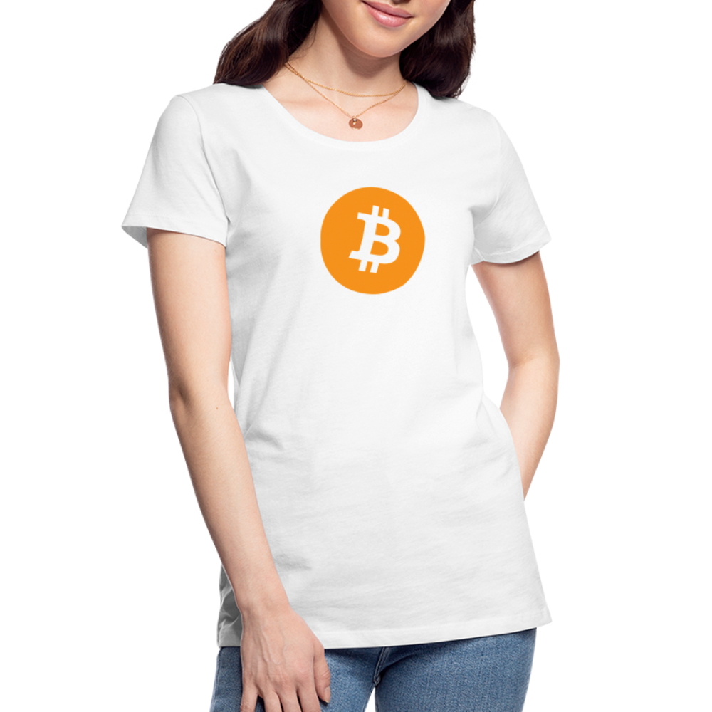 Damen T-Shirt Bitcoin orange - weiß