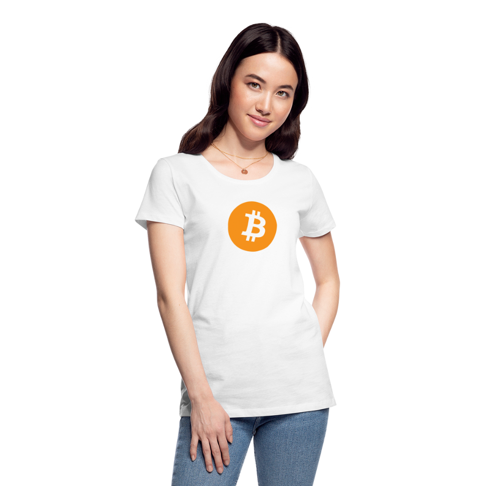 Damen T-Shirt Bitcoin orange - weiß