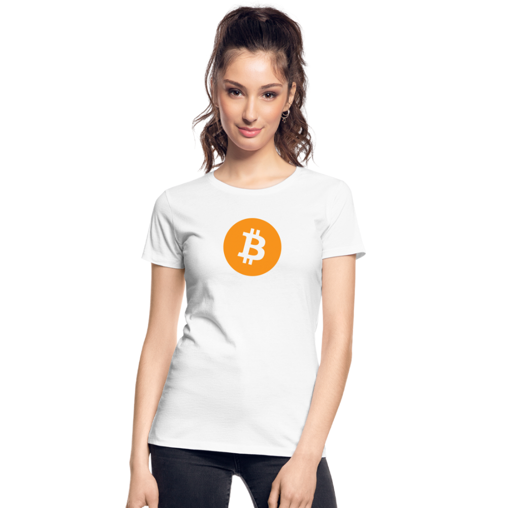 Damen T-Shirt Bitcoin orange - weiß