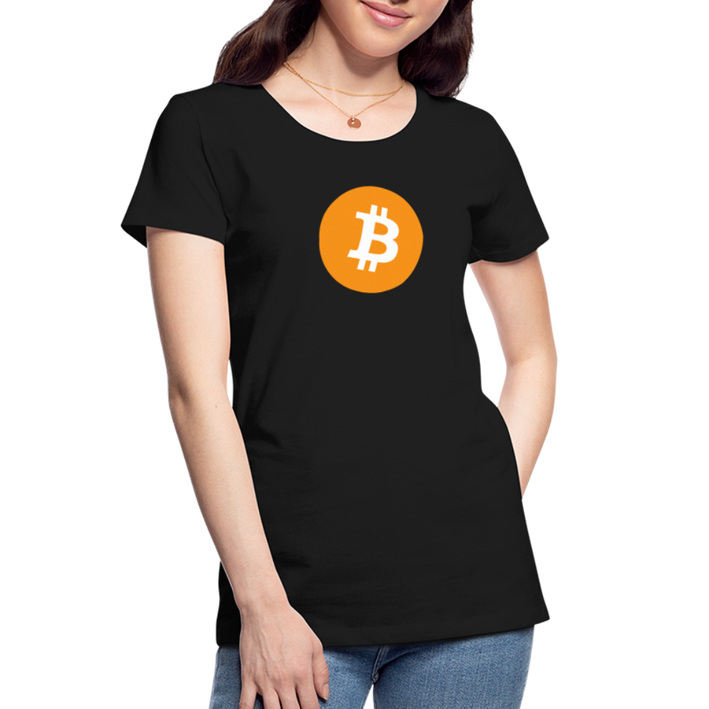 Damen T-Shirt Bitcoin orange - Schwarz