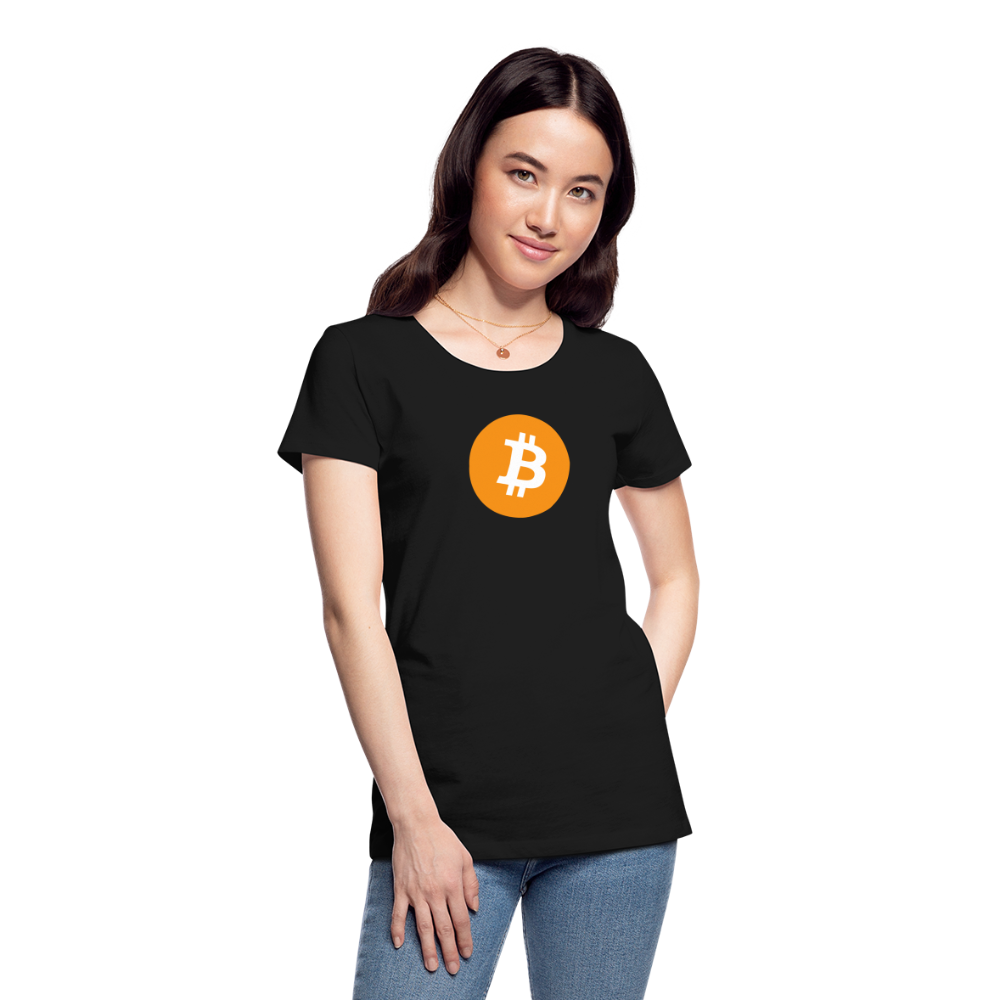 Damen T-Shirt Bitcoin orange - Schwarz
