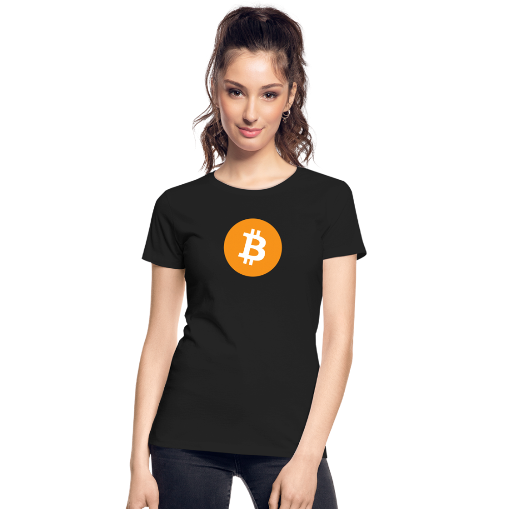 Damen T-Shirt Bitcoin orange - Schwarz