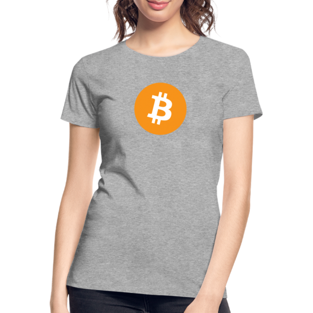 Damen T-Shirt Bitcoin orange - Grau meliert