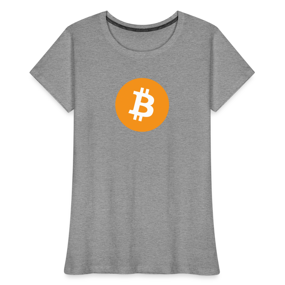 Damen T-Shirt Bitcoin orange - Grau meliert