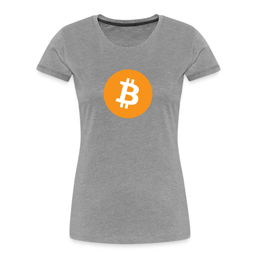 Damen T-Shirt Bitcoin orange - Grau meliert