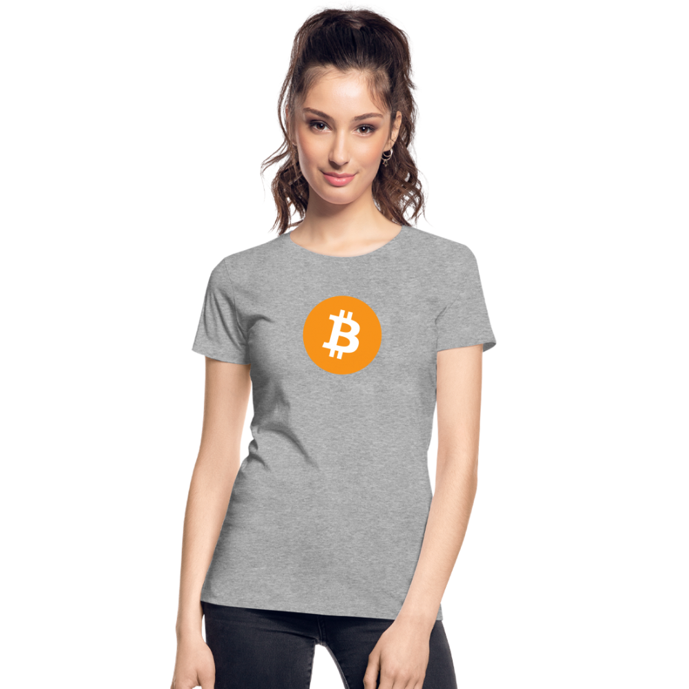 Damen T-Shirt Bitcoin orange - Grau meliert