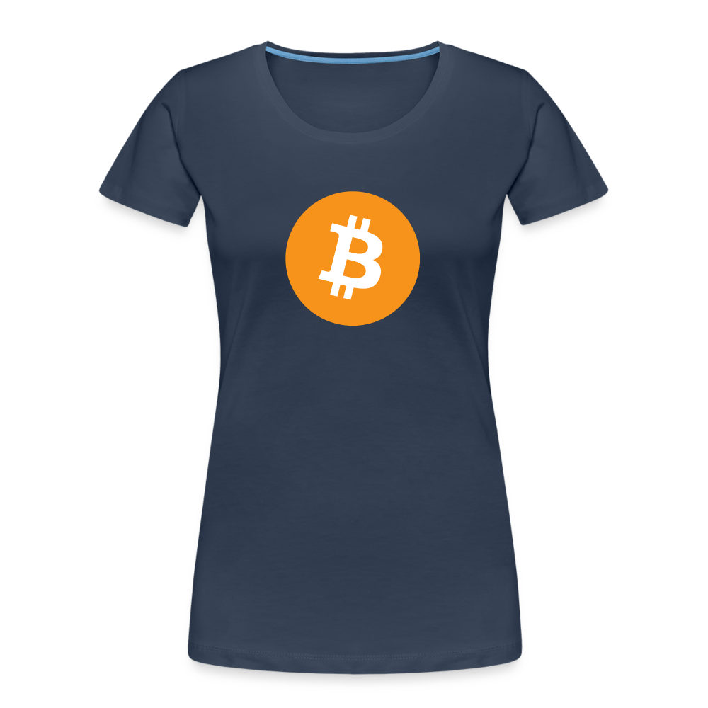 Damen T-Shirt Bitcoin orange - Navy