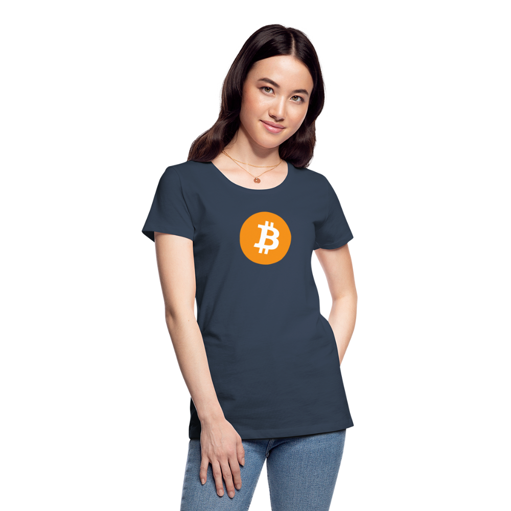 Damen T-Shirt Bitcoin orange - Navy