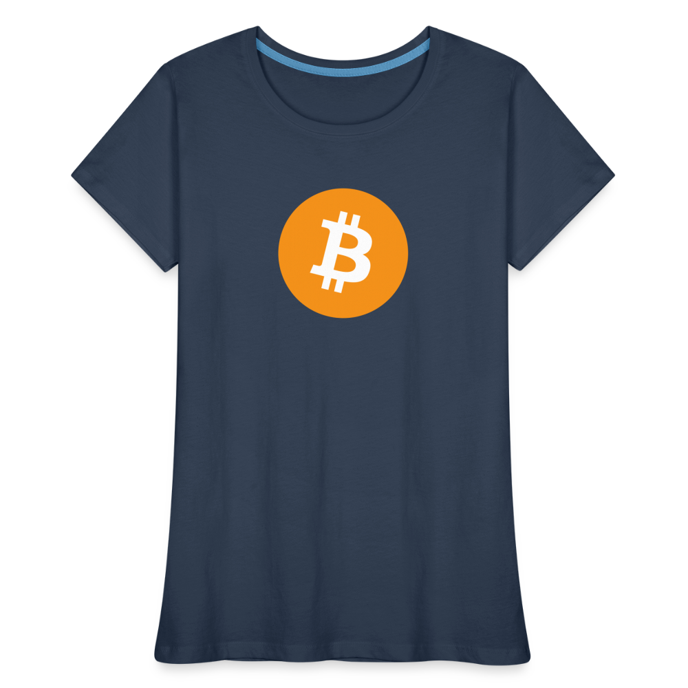 Damen T-Shirt Bitcoin orange - Navy