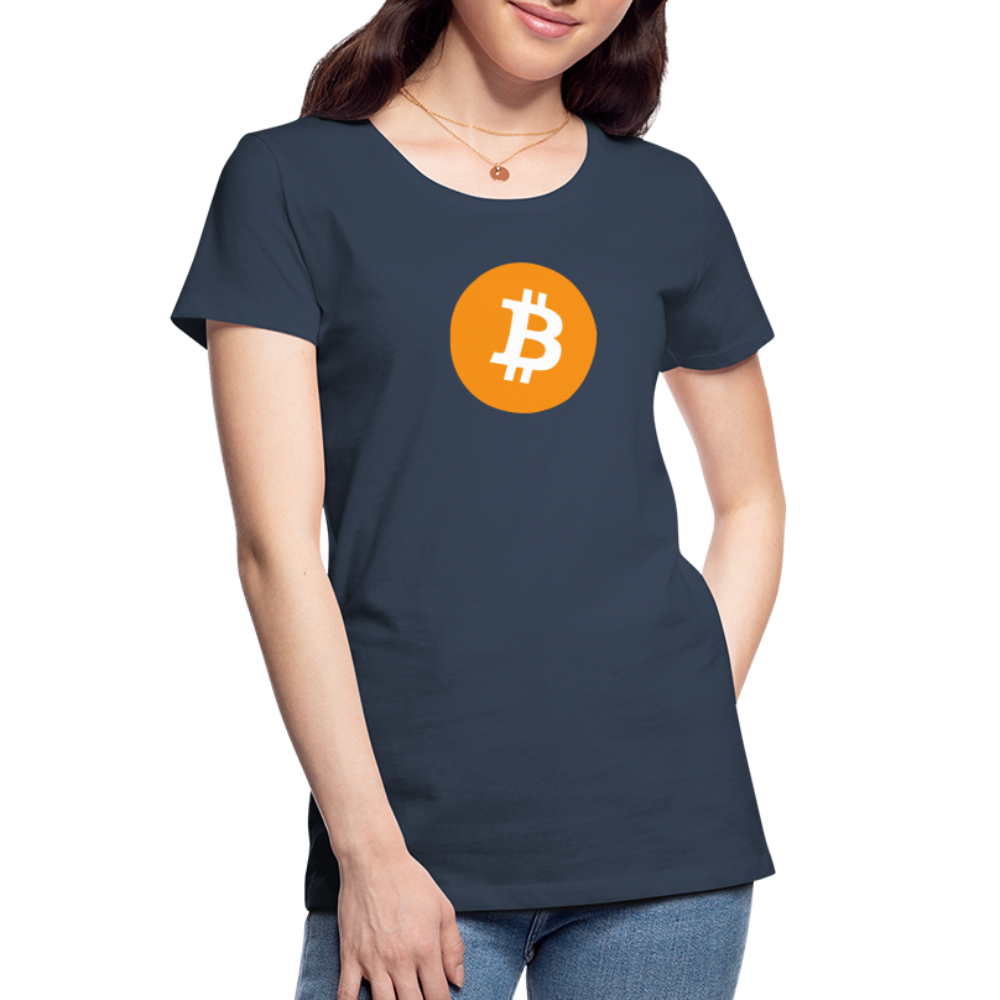 Damen T-Shirt Bitcoin orange - Navy