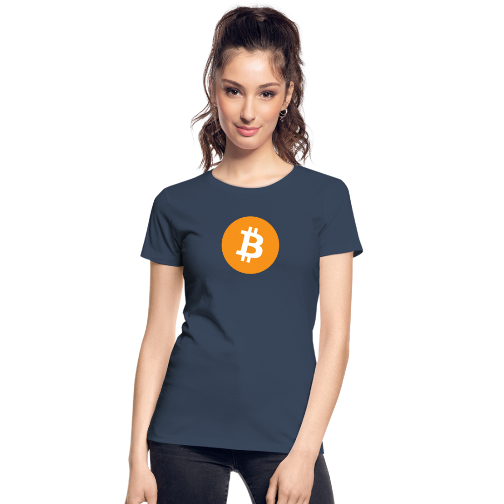 Damen T-Shirt Bitcoin orange - Navy