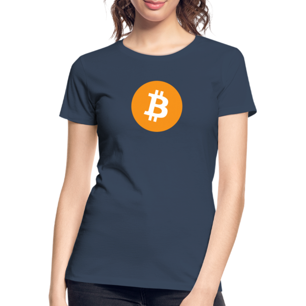 Damen T-Shirt Bitcoin orange - Navy