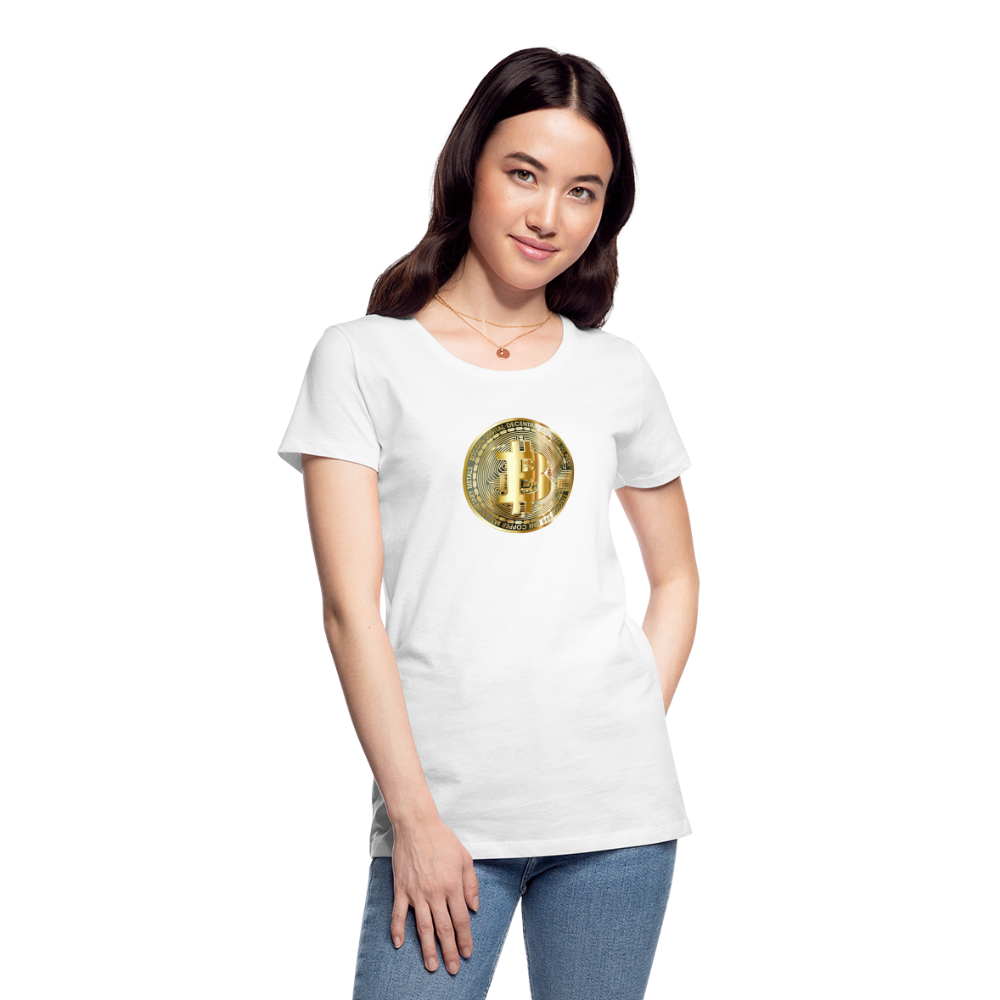 Damen T-Shirt Bitcoin gold - weiß