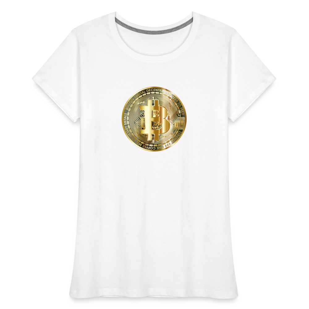 Damen T-Shirt Bitcoin gold - weiß