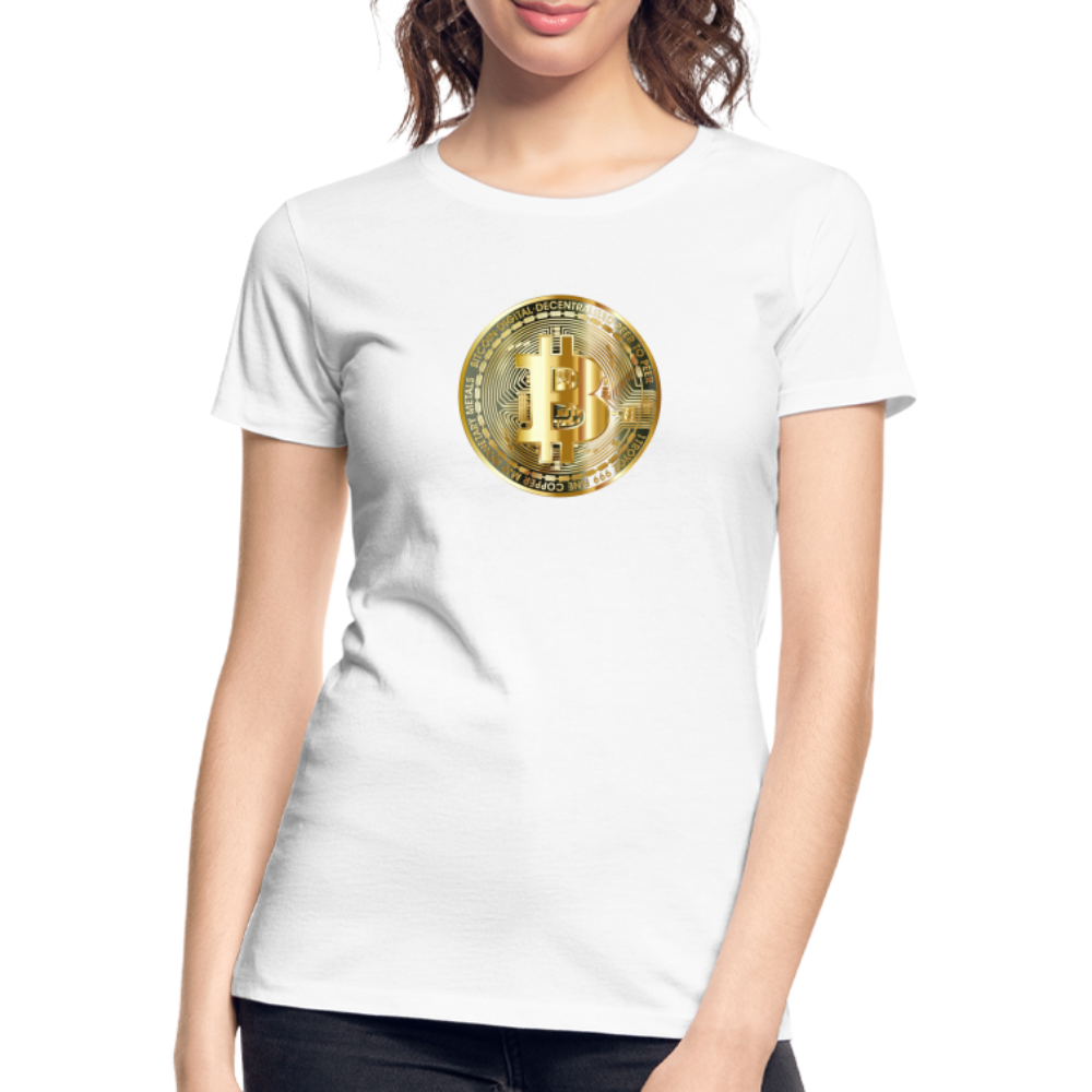 Damen T-Shirt Bitcoin gold - weiß