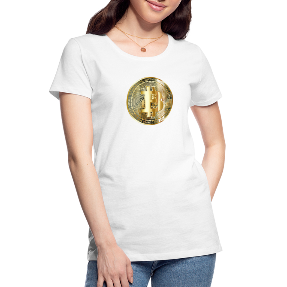 Damen T-Shirt Bitcoin gold - weiß