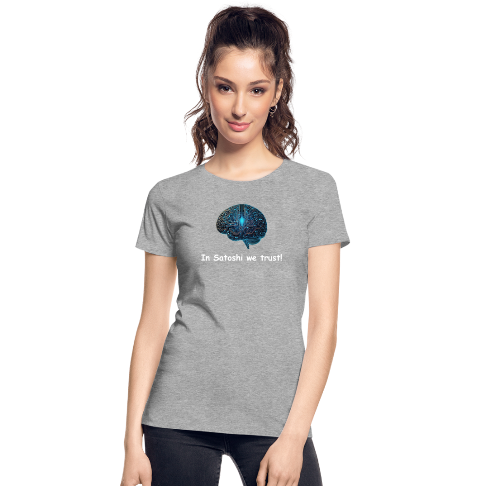 Damen T-Shirt "In Satoshi we trust!" - Grau meliert