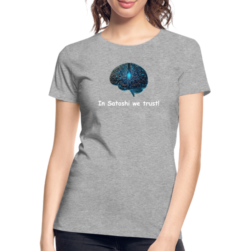 Damen T-Shirt "In Satoshi we trust!" - Grau meliert