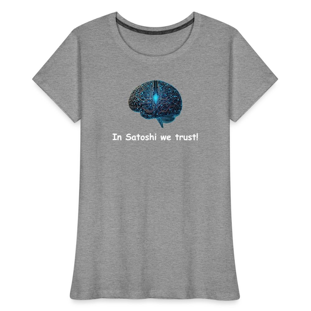 Damen T-Shirt "In Satoshi we trust!" - Grau meliert