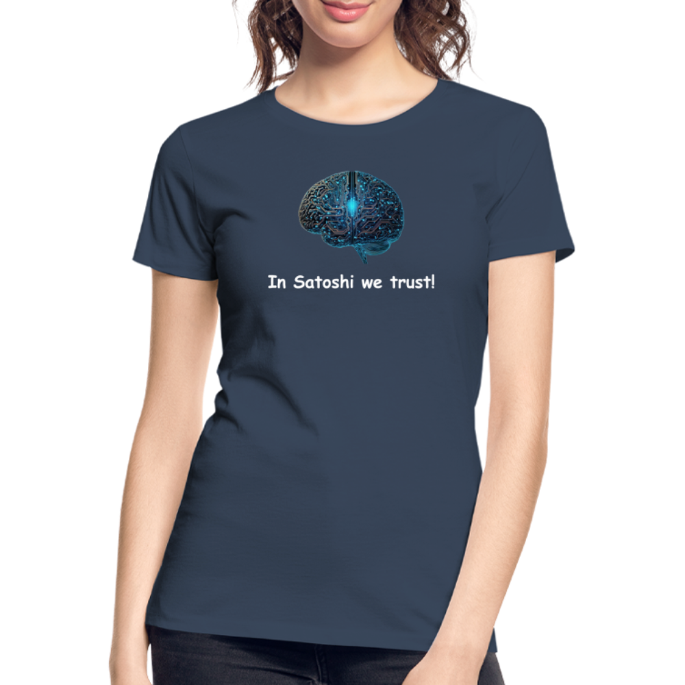 Damen T-Shirt "In Satoshi we trust!" - Navy