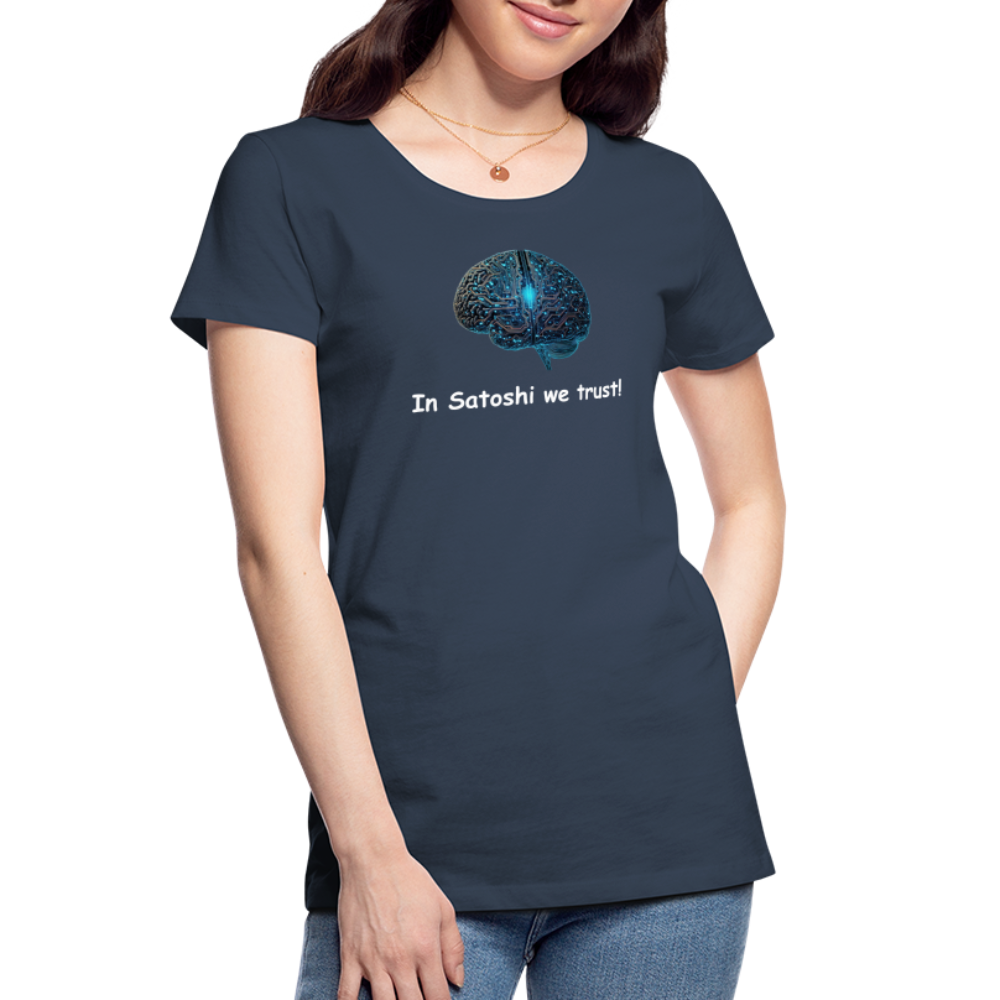 Damen T-Shirt "In Satoshi we trust!" - Navy
