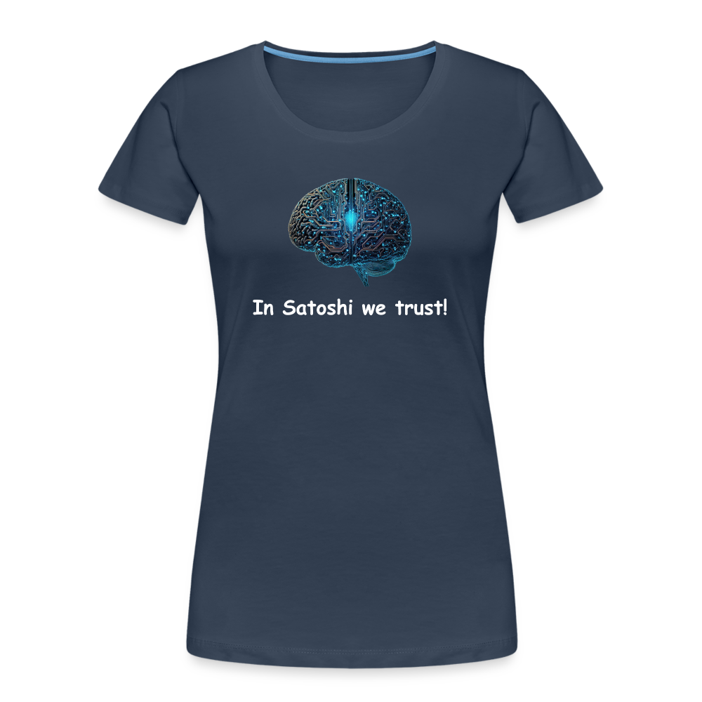 Damen T-Shirt "In Satoshi we trust!" - Navy
