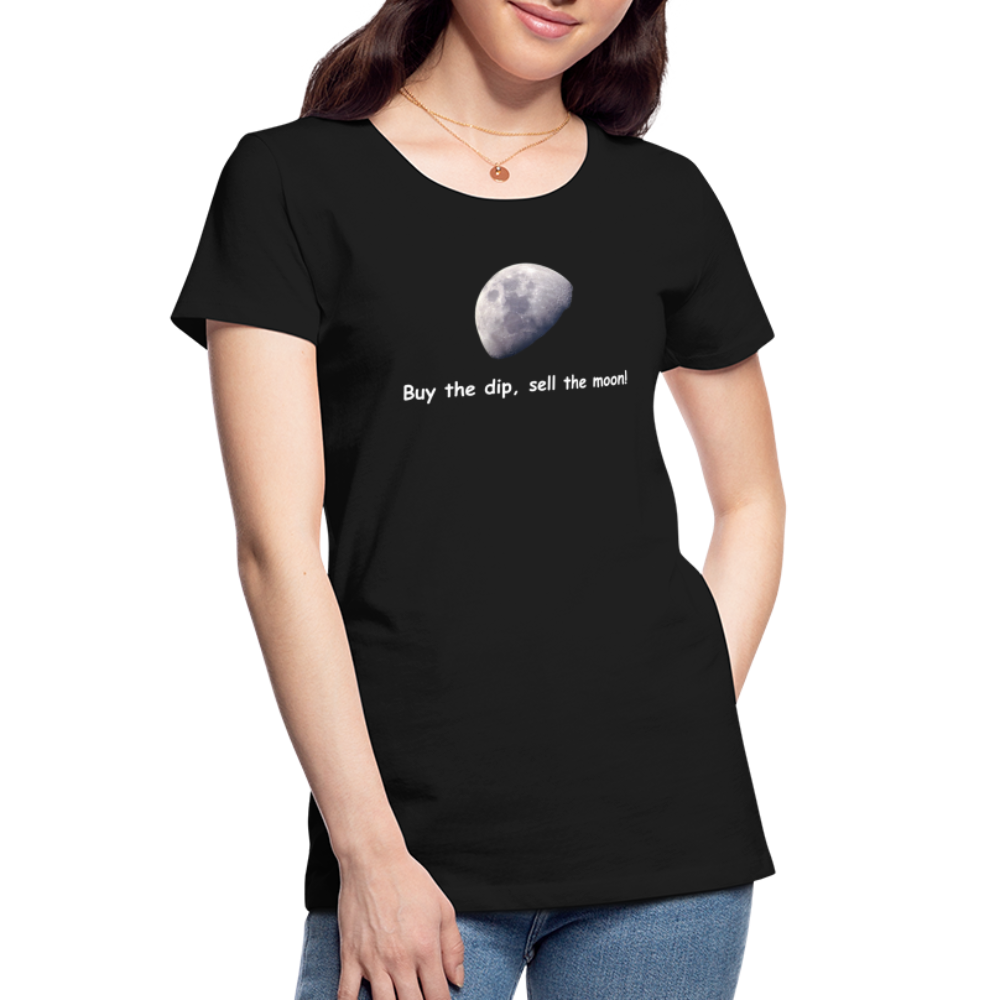 Damen T-Shirt "Buy the dip, sell the moon" - Schwarz
