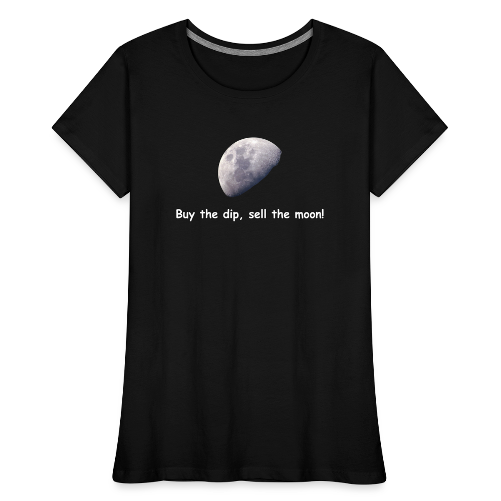 Damen T-Shirt "Buy the dip, sell the moon" - Schwarz