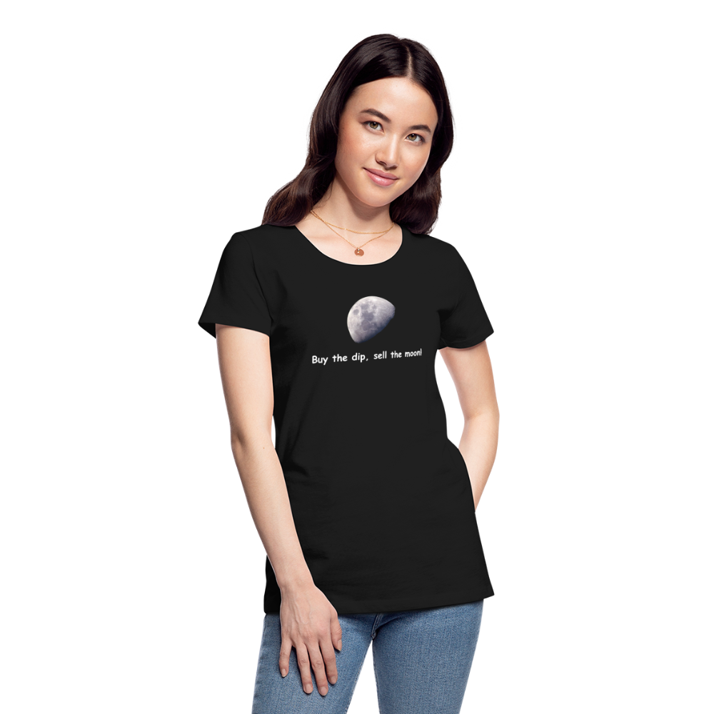 Damen T-Shirt "Buy the dip, sell the moon" - Schwarz