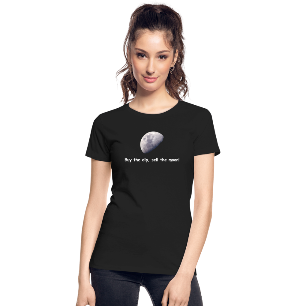 Damen T-Shirt "Buy the dip, sell the moon" - Schwarz