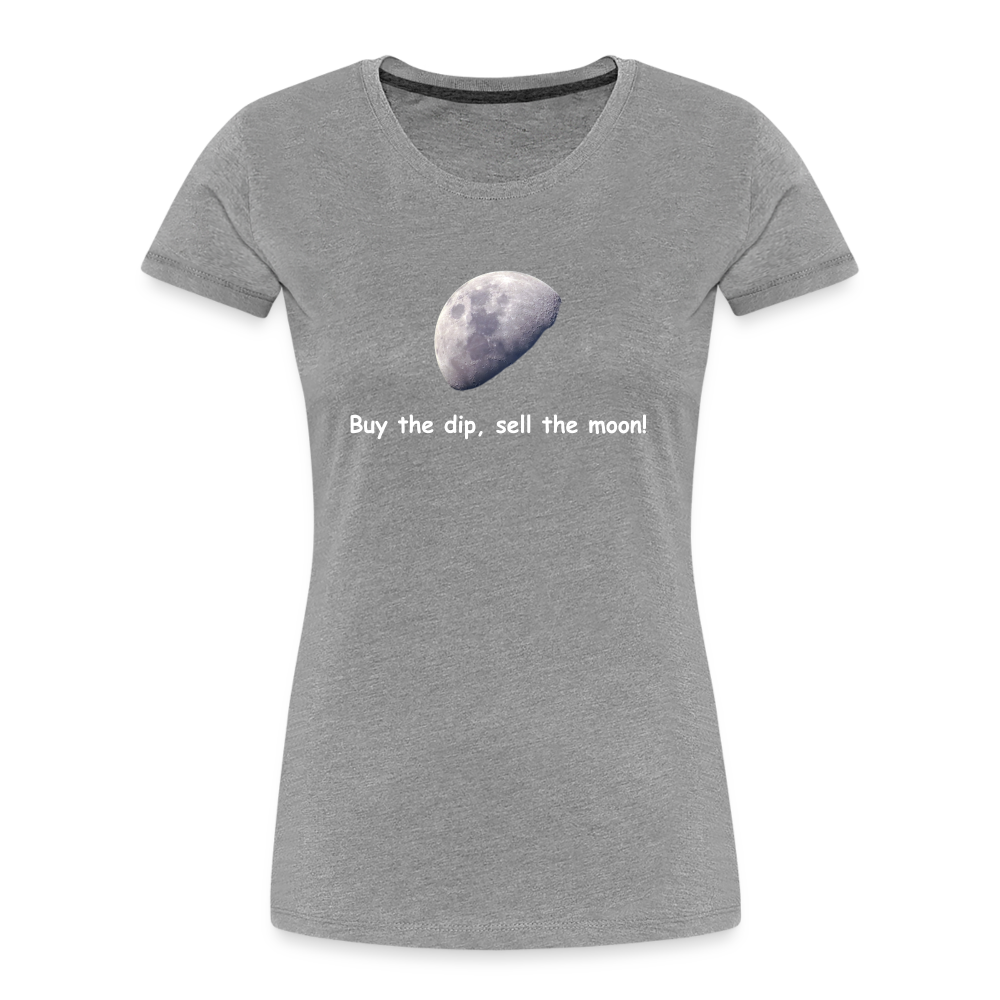 Damen T-Shirt "Buy the dip, sell the moon" - Grau meliert