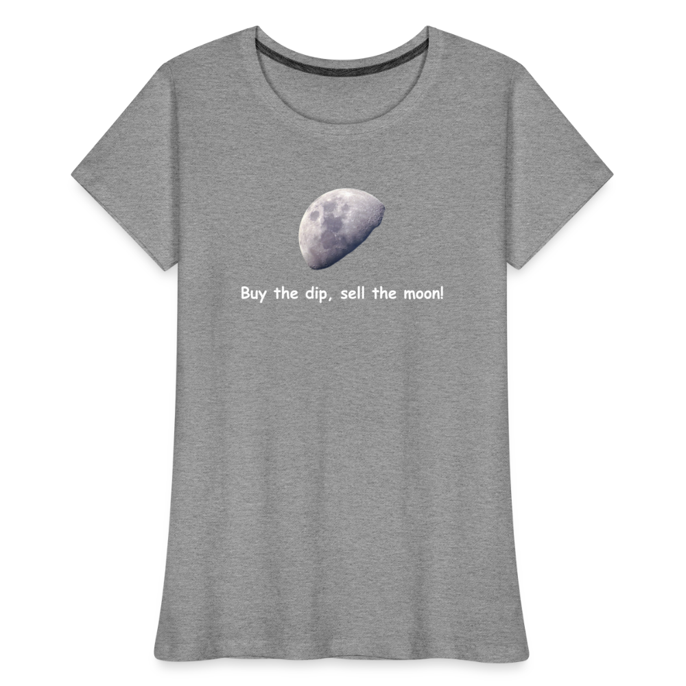Damen T-Shirt "Buy the dip, sell the moon" - Grau meliert